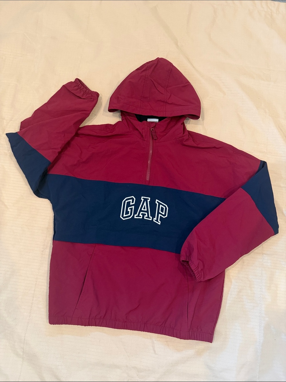 Gap Kids XL Windbreaker Burgundy/Navy Blue
